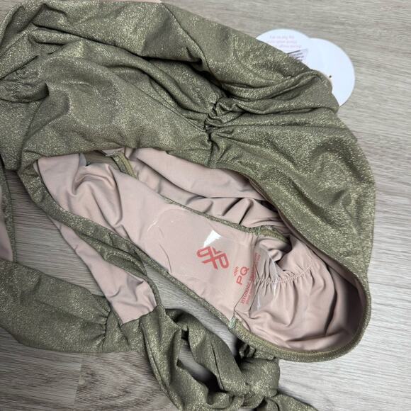 PQ Celine Metallic Halter One-Piece Swimsuit Size Small Halter Neck - Picture 6 of 6